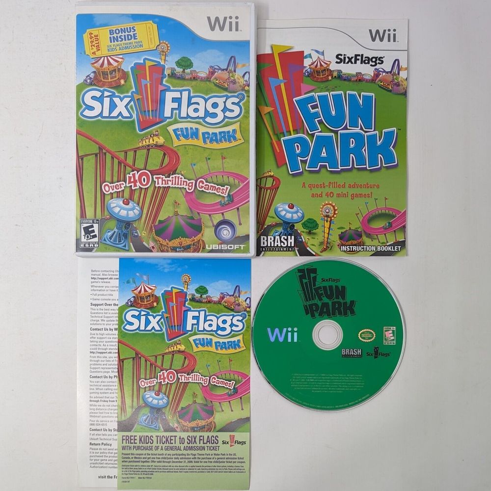 Six Flags Fun Park (Nintendo Wii, 2009) CIB With Manual Tested